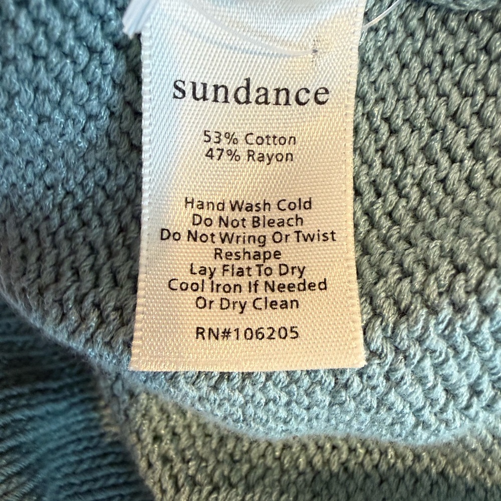 Sundance Cardigan Dover Pointelle Knit Dusty Blue Teal buttoned Cardi sweater - Picture 8 of 8